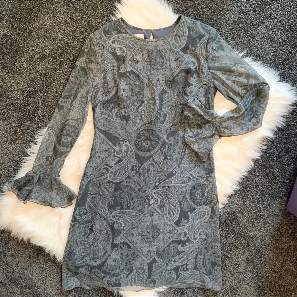 VINTAGE Maggy London Long Sleeve Silk Dress